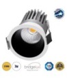 GLOBOSTAR® MICRO-B 60241 Χωνευτό Downlight Σποτ LED 7W 875lm 38° AC 220-240V IP20 Θερμό Λευκό 2700K - Bridgelux COB Chip & TÜV SÜD Driver - Λευκό & Μαύρο Ματ - Μ6 x Π6 x Υ7.8cm - Q5cm - 5 Χρόνια Εγγύηση